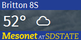 Mesonet at SDState Britton realtime weather web widget